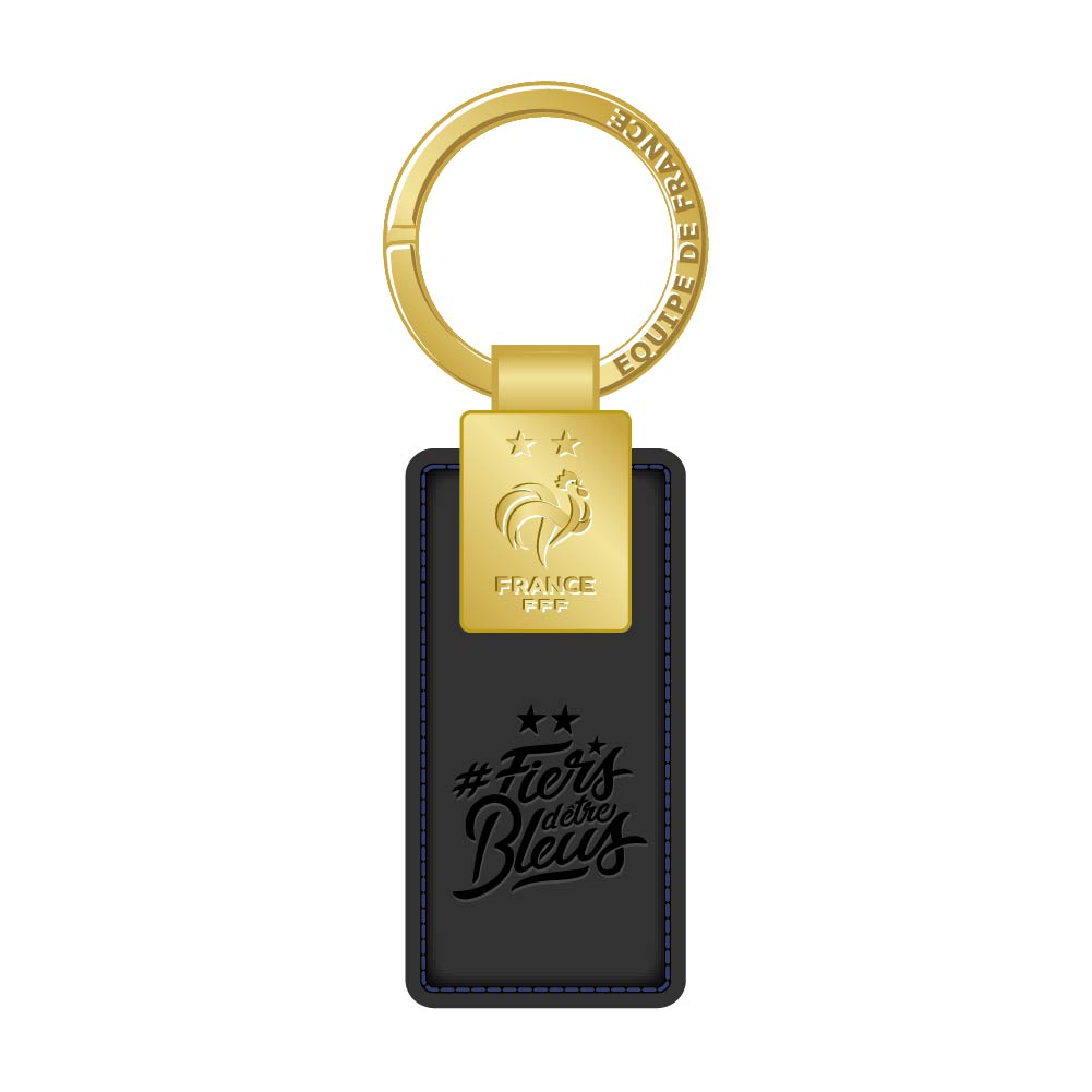 FFF - Keyring Black Leather