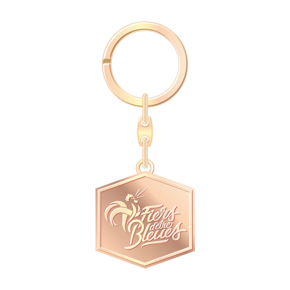 Les Bleues - Keyring Rosé Gold "Proud to Be Blue"