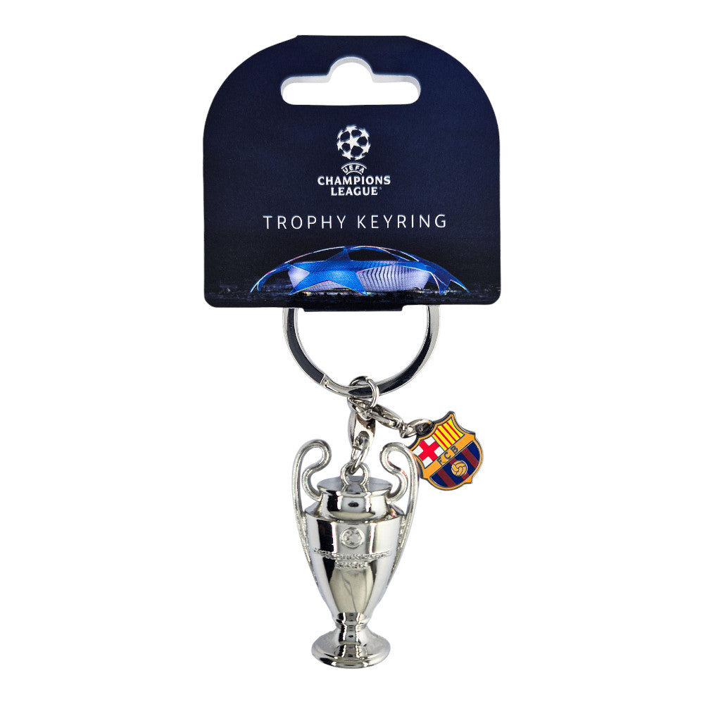 UEFA Champions League - Trophy Keyring with Barcelona Tag