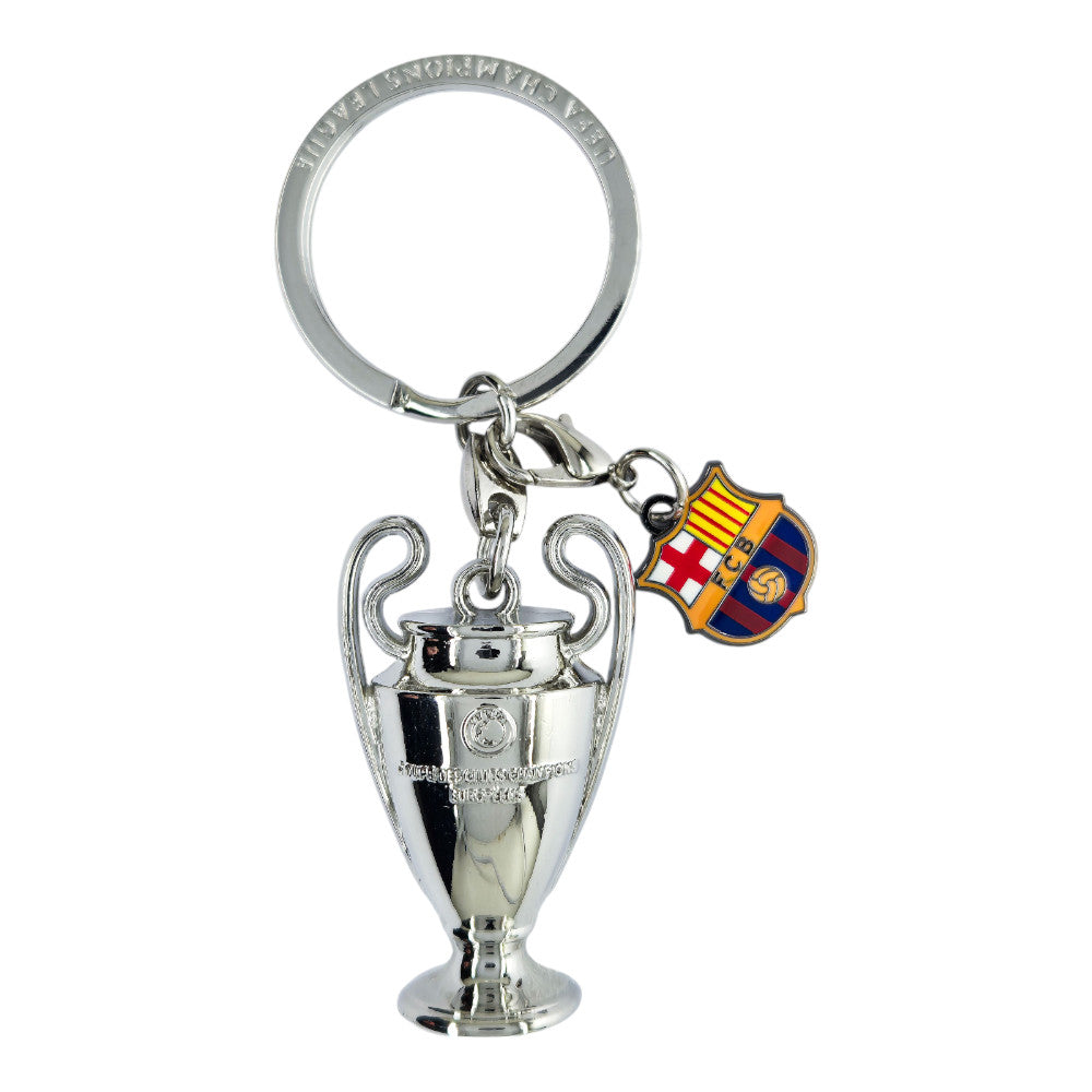 UEFA Champions League - Trophy Keyring with Barcelona Tag