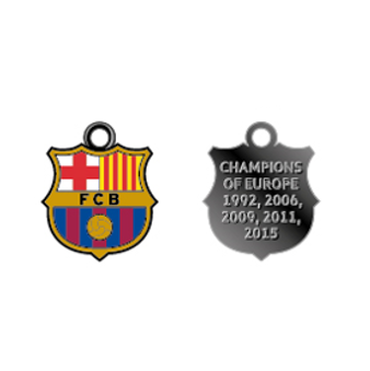 UEFA Champions League - Trophy Keyring with Barcelona Tag