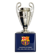 UEFA Champions League - Trophy Replica on Wooden Barcelona Pedestal (70mm)
