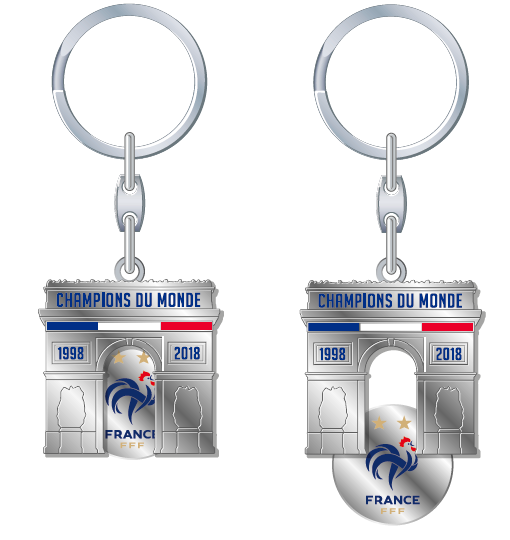 FFF - Keyring "Arc de Triomphe" with Chip (1998 & 2018)