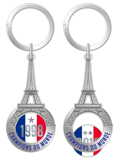 FFF - Keyring Eiffel Tower with Chip (1998 & 2018)
