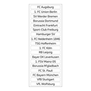 Bundesliga Magnettabelle – Vereinsnamen (Saison 2025/26)
