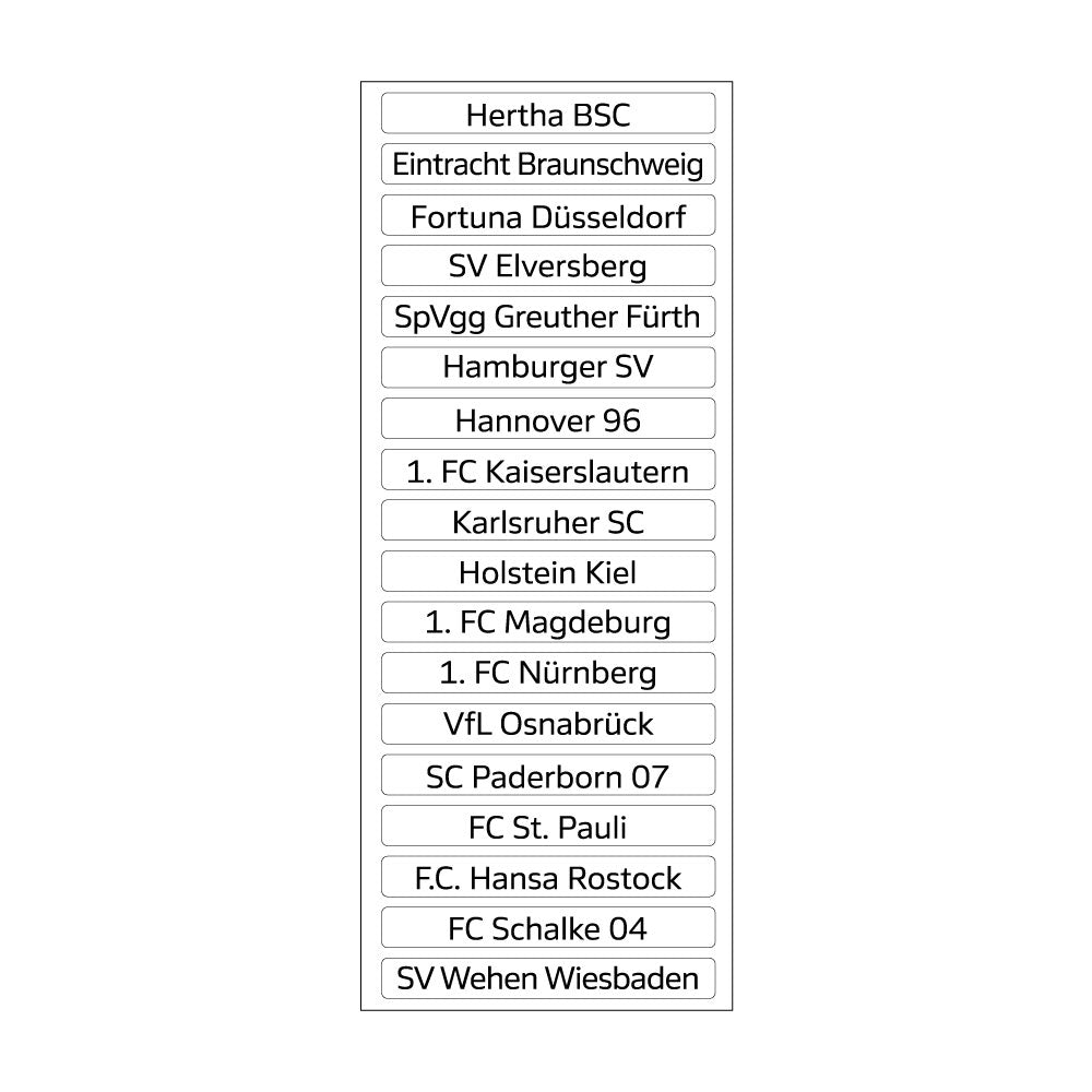 2. Bundesliga Magnettabelle - Vereinsnamen (Saison 2023/24)