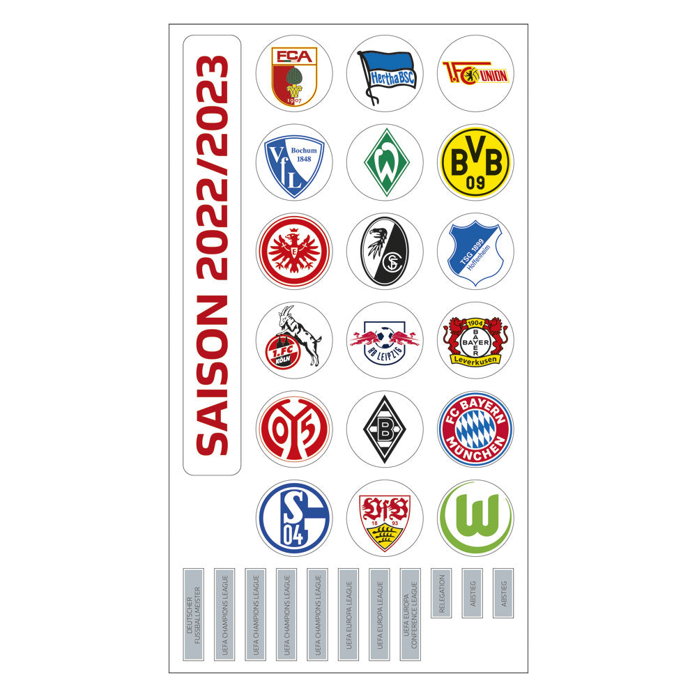 Bundesliga Magnettabelle - Clublogos (Saison 2022/23)