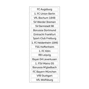 Bundesliga Magnettabelle - Vereinsnamen (Saison 2023/24)
