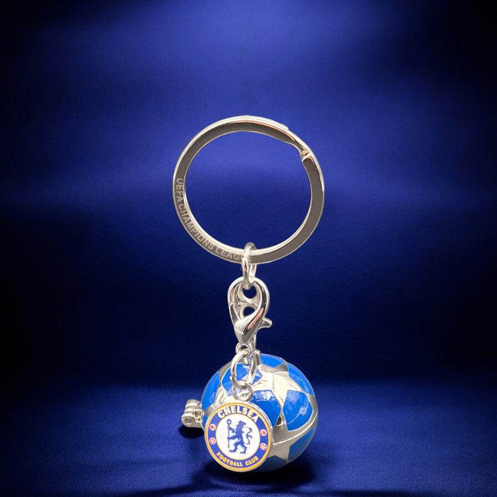 CFC – UEFA Champions League Schlüsselanhänger Starball mit Mini-3D-Pokal