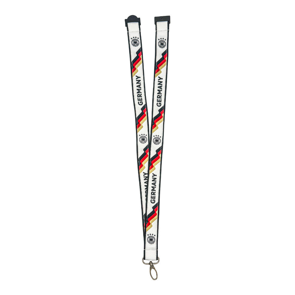 High-Quality Woven Fabric DFB Lanyard - Official Team Colors Black Red Gold