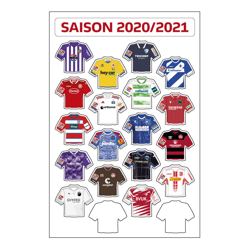 Bundesliga Magnettabelle - Update Trikot-Set (Saison 2020/21)