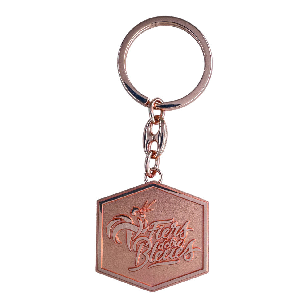 Les Bleues - Schlüsselanhänger Roségold „Proud to Be Blue“