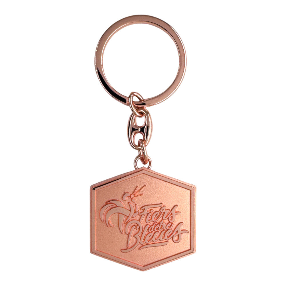 Les Bleues - Schlüsselanhänger Roségold „Proud to Be Blue“