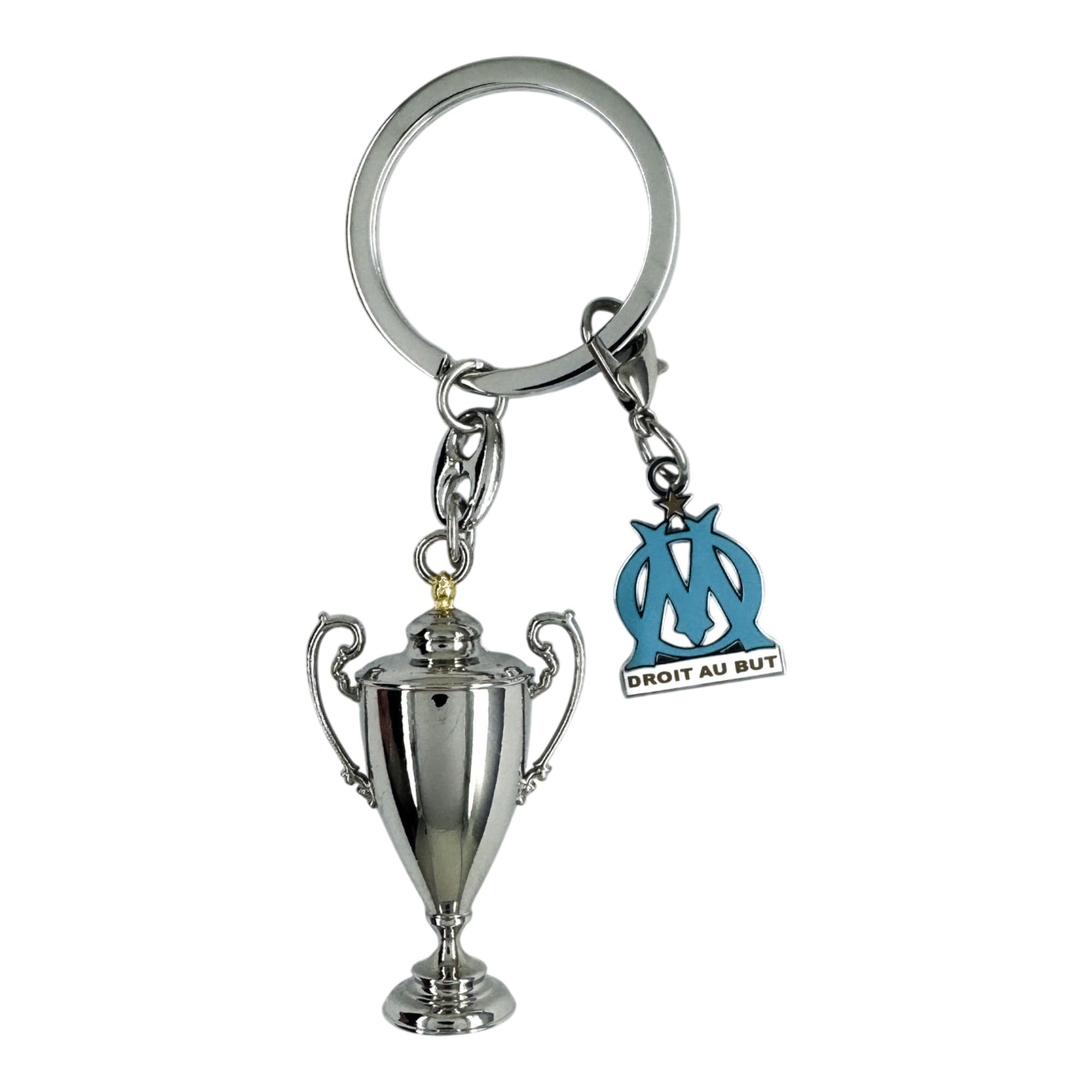Official Coupe Gambardella keychain – silver trophy with Olympique de Marseille emblem