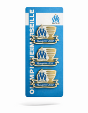 Olympique de Marseille - Collection Pin's "Champions Coupe de la Ligue 2010, 2011, 2012" (Lot de 3)