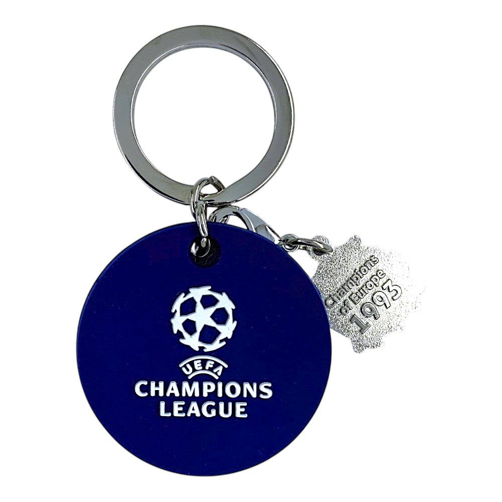 UEFA Champions League - Porte-clés PVC avec clip trophée 2D et étiquette OM
