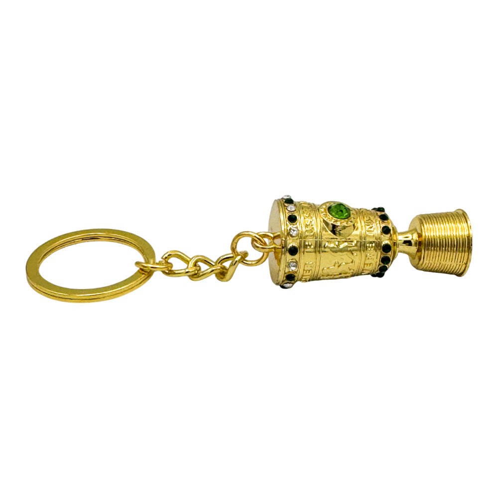 Side View of 3D DFB-Pokal Miniature Keychain - Detailed Metal Construction