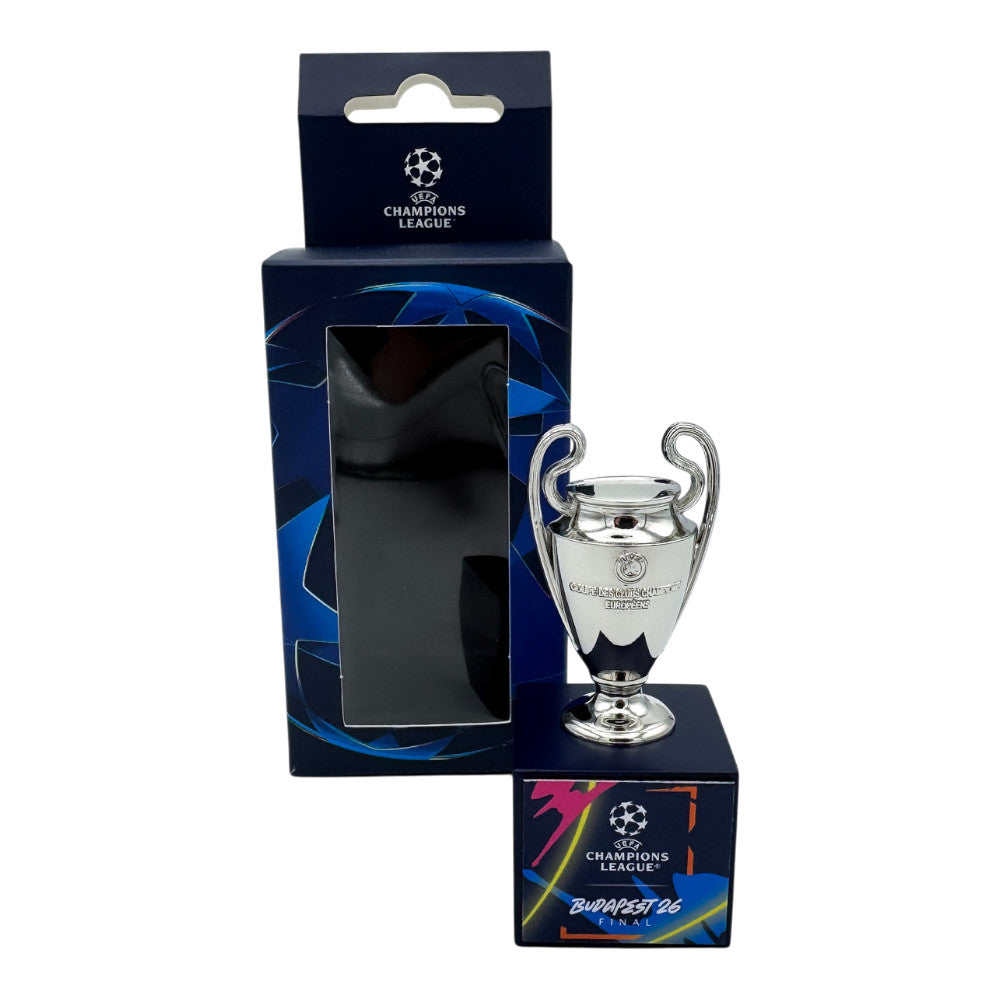 UEFA Champions League - Trophy Replica on Wooden Pedestal "Budapest 26 Final" (45 mm)
