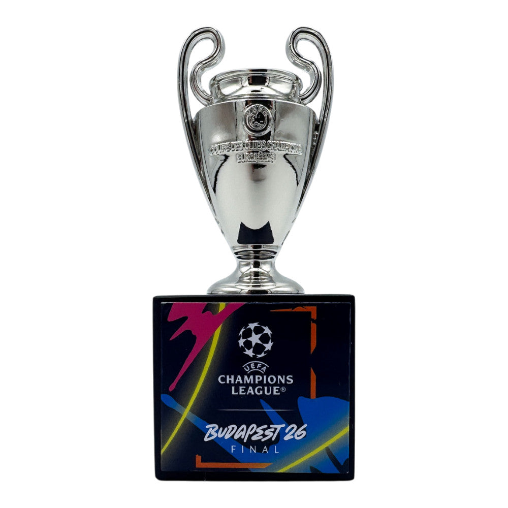 UEFA Champions League - Trophy Replica on Wooden Pedestal "Budapest 26 Final" (45 mm)