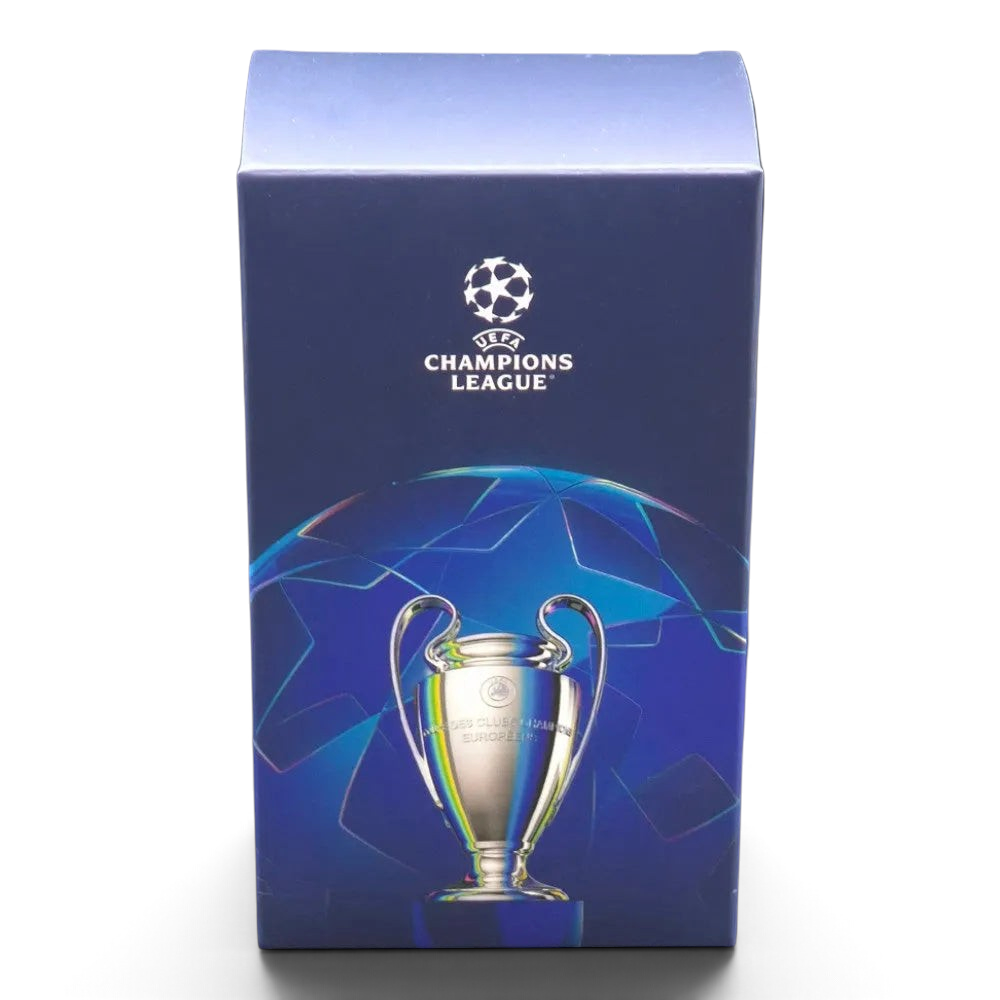 UEFA Champions League trophy box on a white background