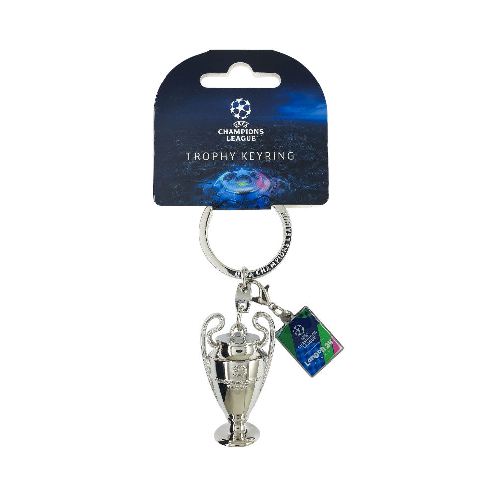 UEFA Champions League - Keyring Trophy with "Final London 2024" Event Tag