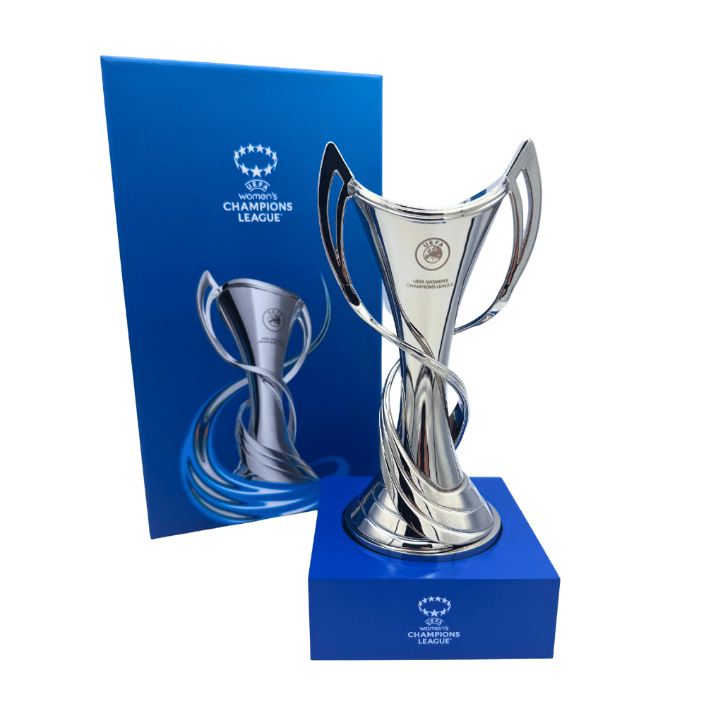 Trophy Replica of Women's Chmapions League, standing on premium pedestal, officially licensed