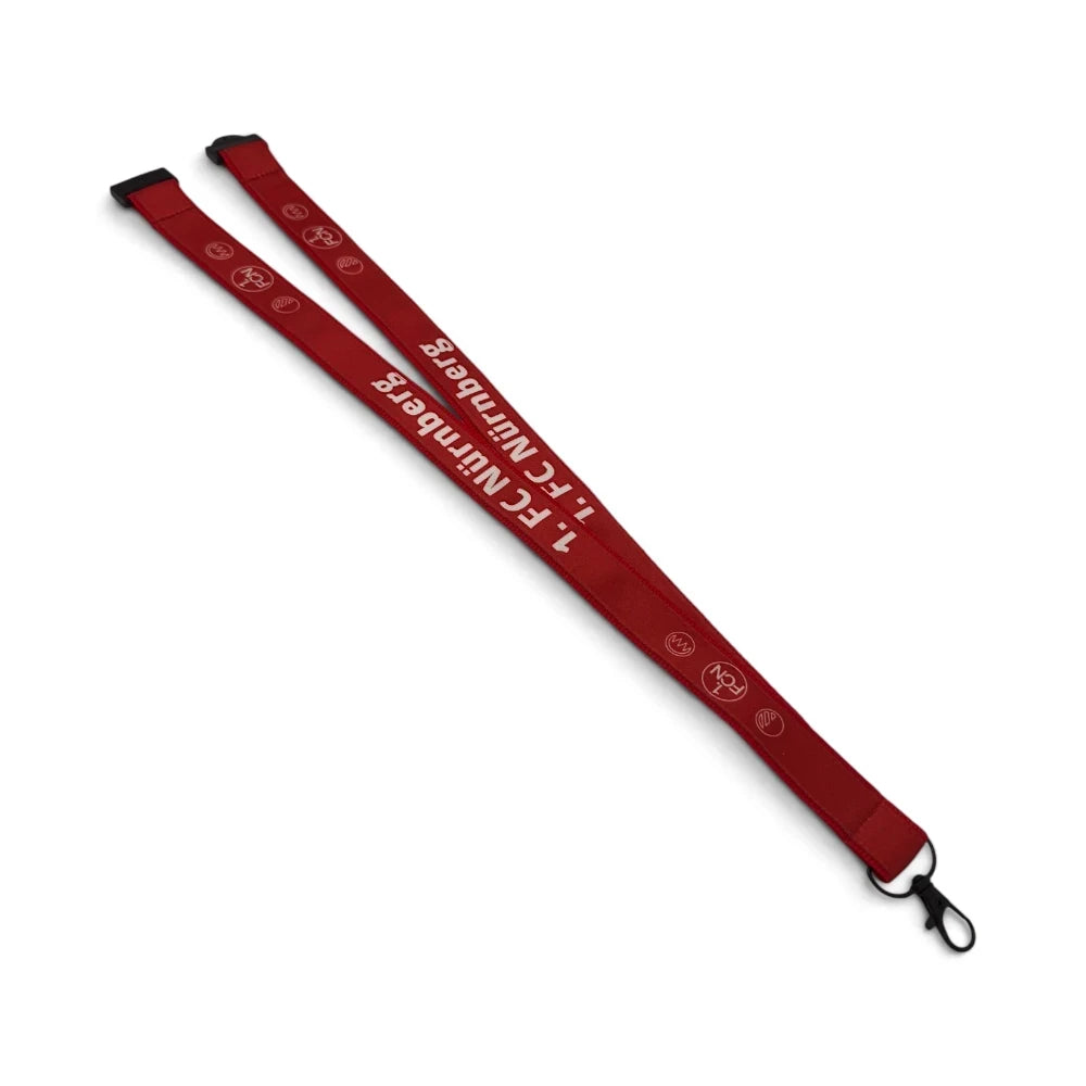 Am Ball 1. FC Nürnberg Lanyard in Rot und Weiß mit Vereinslogo und Schriftzug