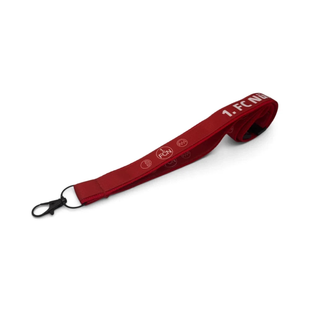 Am Ball 1. FC Nürnberg Lanyard in Rot und Weiß mit Vereinslogo und Schriftzug