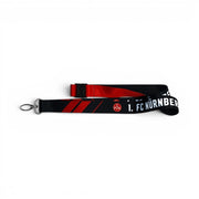 Am Ball 1. FC Nürnberg Lanyard aus Nylon in Schwarz und Rot mit Vereinslogo und Metallkarabiner