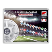 Am Ball 2. Bundesliga Magnet-Tabelle 2026/2027 mit Vereinslogos und Spieltagsanzeige auf einem Stadion-Hintergrund.