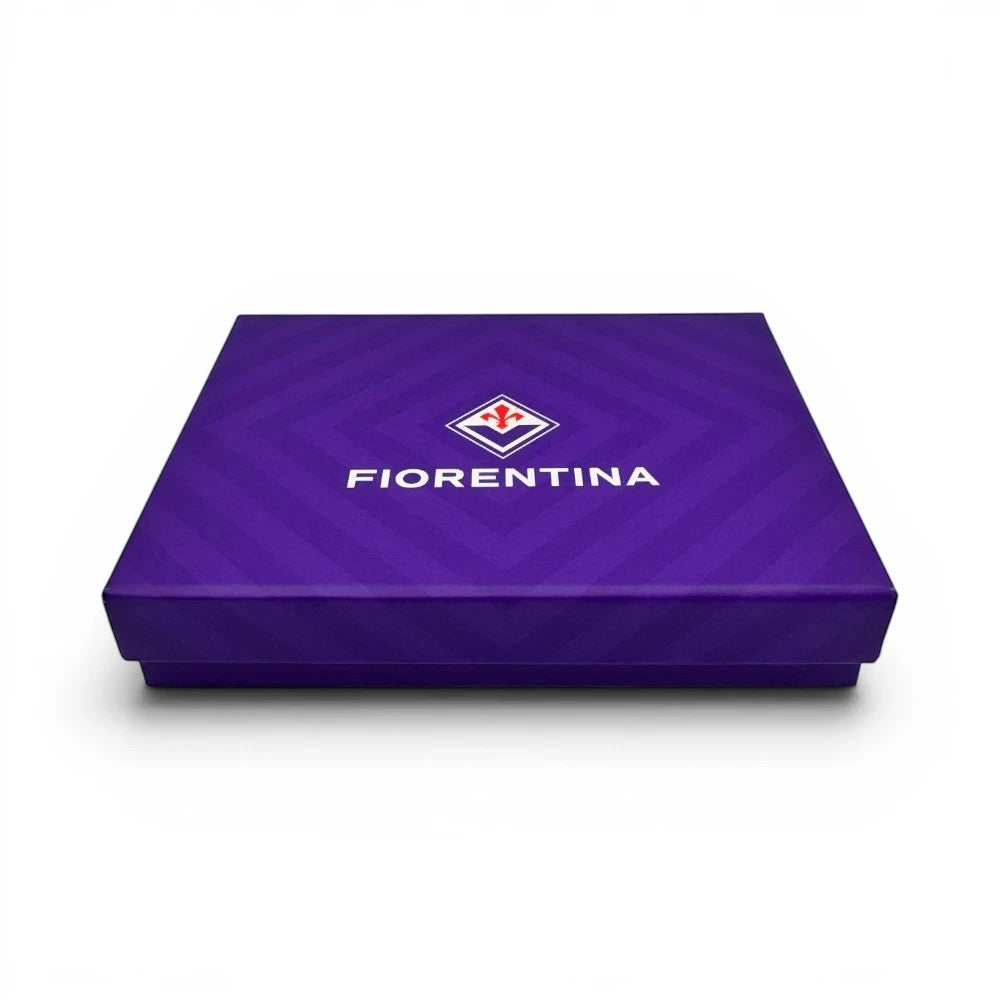 Am Ball ACF Fiorentina Acrylrahmen mit historischen Logos in Violett mit Vereinswappen