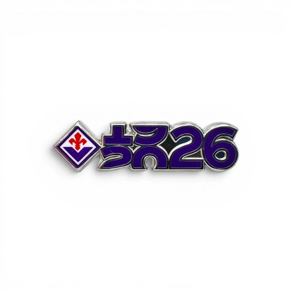 Am Ball ACF Fiorentina Pin Badge zum 100-jährigen Jubiläum in Lila und Silber mit Vereinslogo