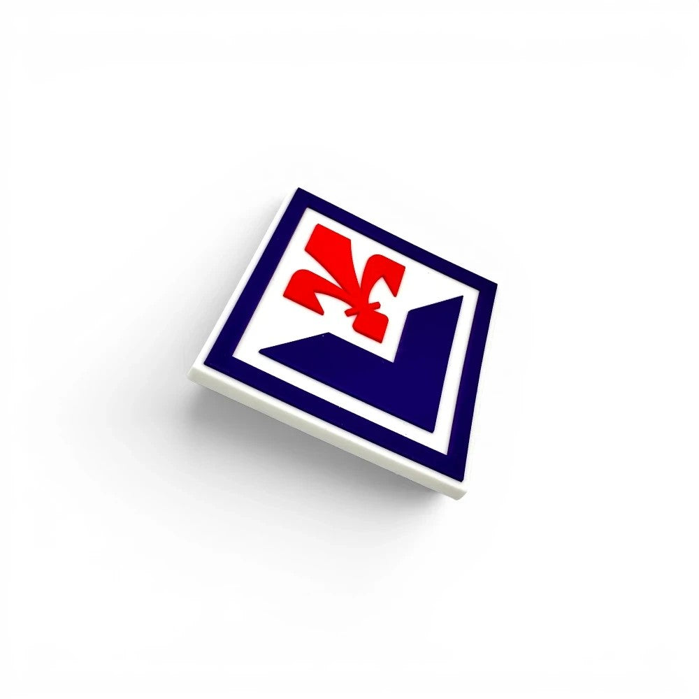 Am Ball ACF Fiorentina Magnet mit dem offiziellen Vereinslogo in Blau, Weiß und Rot auf weißem Hintergrund