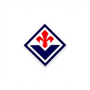 Am Ball ACF Fiorentina Magnet mit dem offiziellen rot-weißen Lilien-Logo auf rautenförmigem blauem Hintergrund