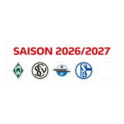 Am Ball Bundesliga Magnet-Update-Set für die Saison 2026/2027 mit Vereinswappen von Werder Bremen, Elversberg, Paderborn und Schalke 04.