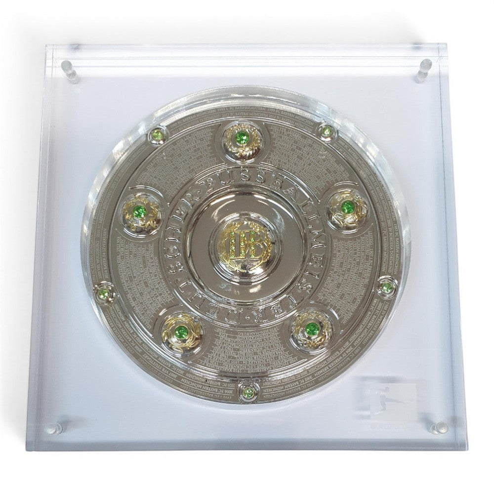 Am Ball Bundesliga Meisterschale Acryl-Display 150mm mit Gravur FC Bayern München, Saison 2025