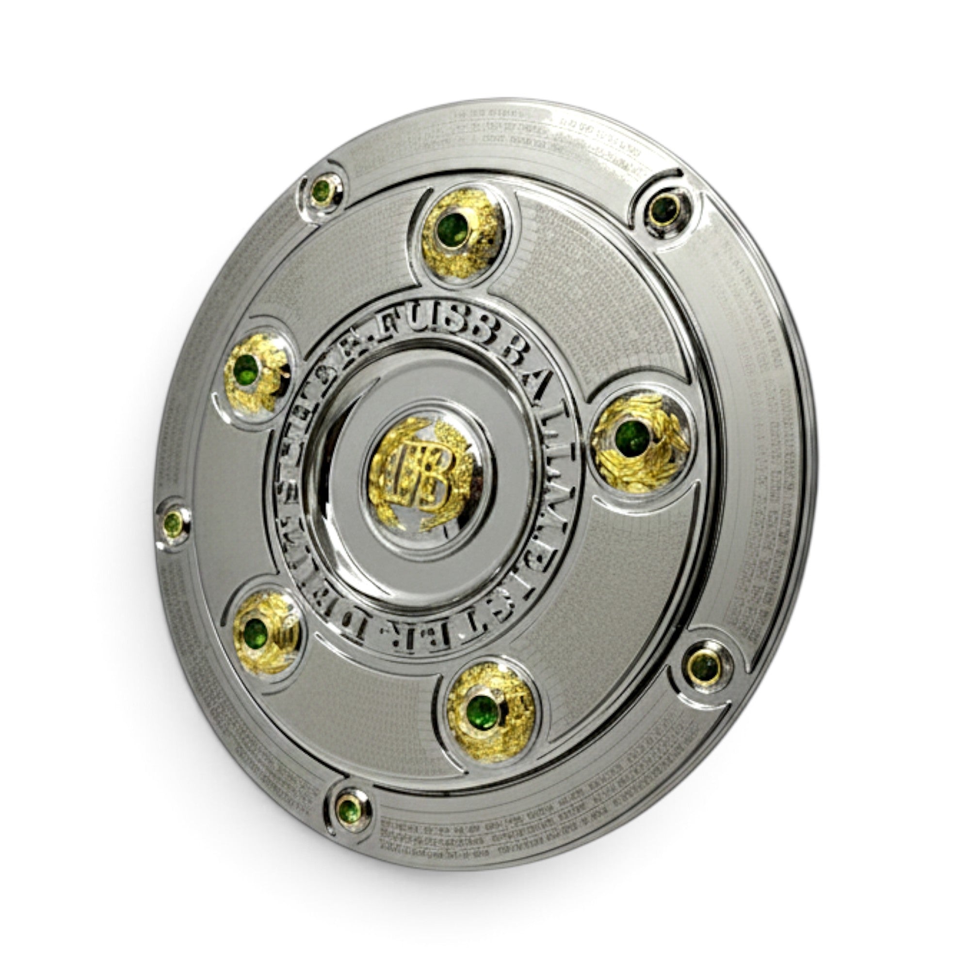 Am Ball 150mm Bundesliga Meisterschale Replik mit detaillierten Gravuren und goldenen Akzenten