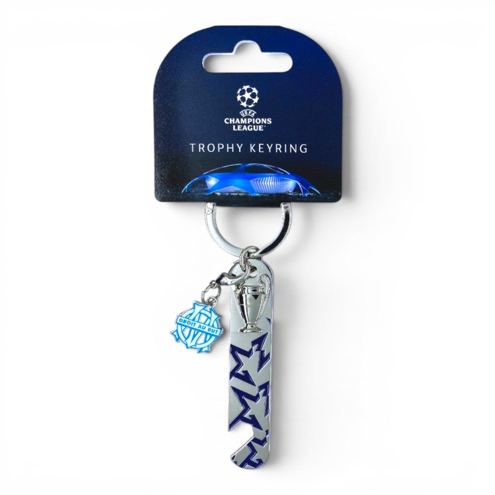 Am Ball UEFA Champions League Schlüsselanhänger mit Flaschenöffner, Sternenmuster und Olympique de Marseille Anhänger