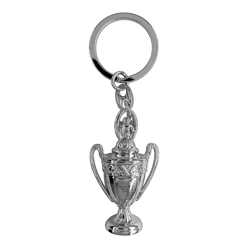 Am Ball Coupe de France Pokal Schlüsselanhänger aus silberfarbenem Zamak, 50 mm große 3D-Miniatur