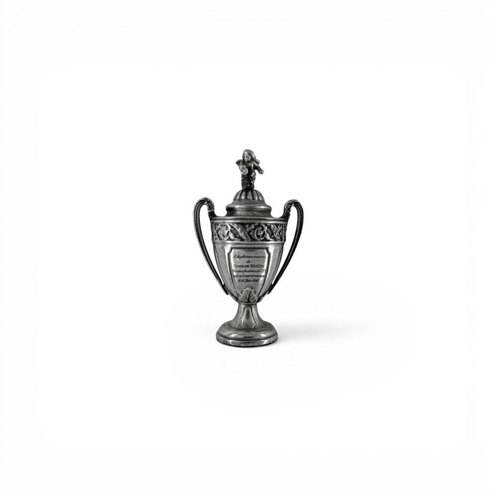 Am Ball Coupe de France Trophäen-Nachbildung aus Zamak, 45 mm hoch, detailliertes silberfarbenes Sammlerstück