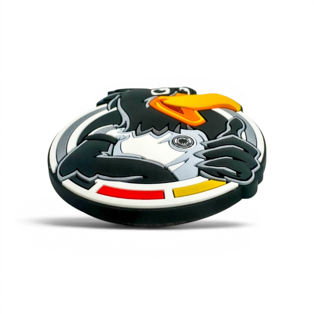 Am Ball DFB Magnet Paule Maskottchen aus PVC mit Deutschland-Farben und Daumen hoch