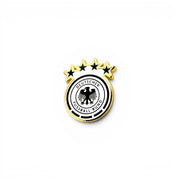 Am Ball DFB Pin Badge Logo aus Zamak mit vier goldenen Sternen und dem deutschen Adler-Wappen.