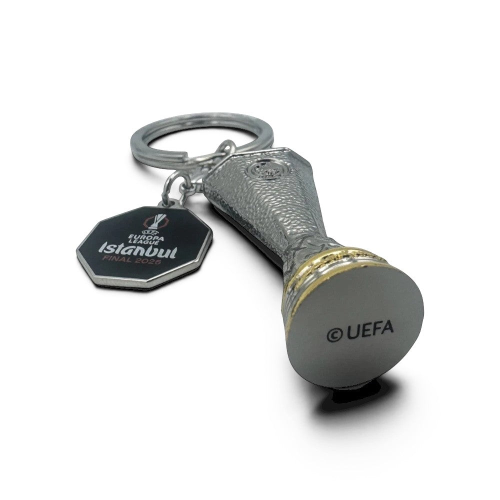 Am Ball UEFA Europa League Pokal Schlüsselanhänger mit Istanbul Final 2026 Anhänger, Zamak
