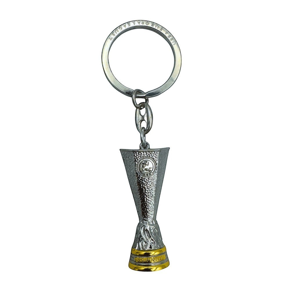Am Ball UEFA Europa League Trophäen-Schlüsselanhänger aus silberfarbenem Zamak mit goldenen Details