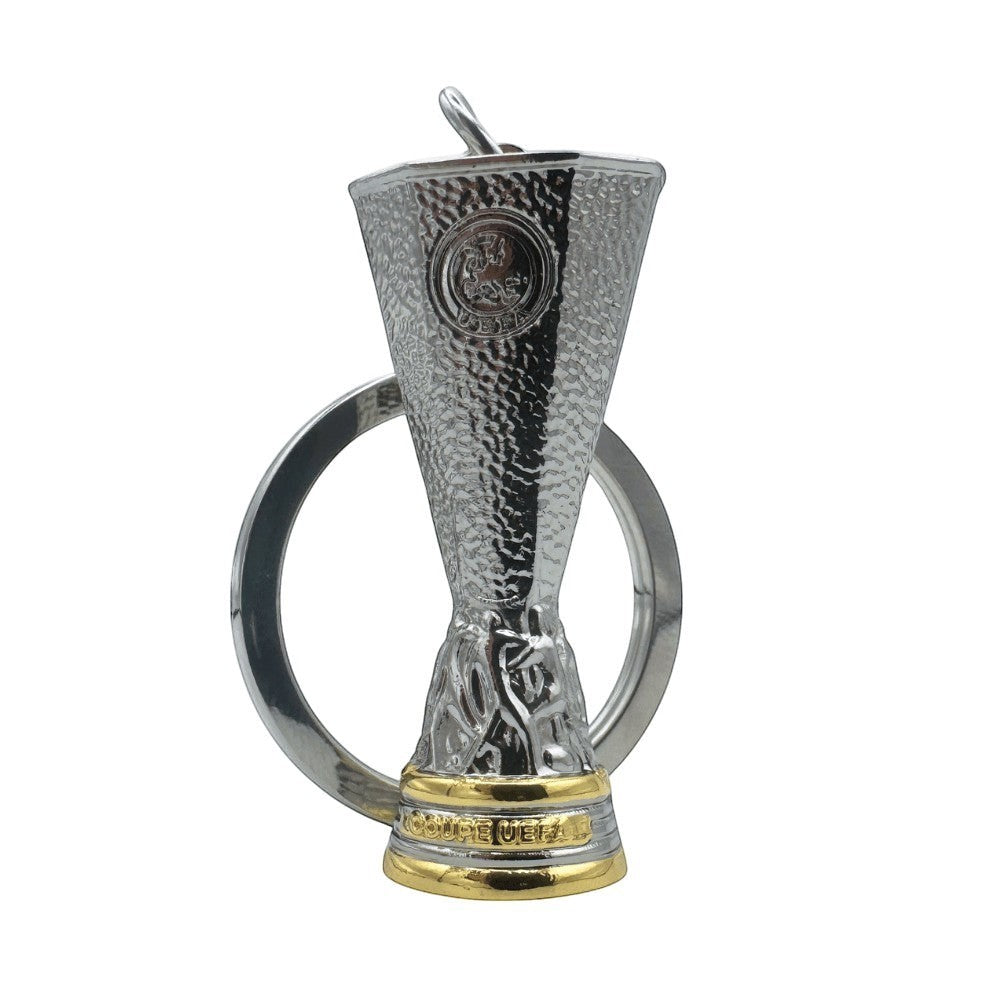 Am Ball UEFA Europa League Trophäen-Schlüsselanhänger aus silber- und goldfarbenem Zamak mit detailliertem Design