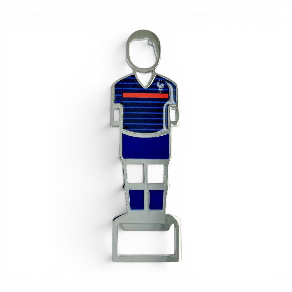 Am Ball FFF Flaschenöffner-Magnet im Design des blauen Frankreich Trikots 2020/21 aus Metall