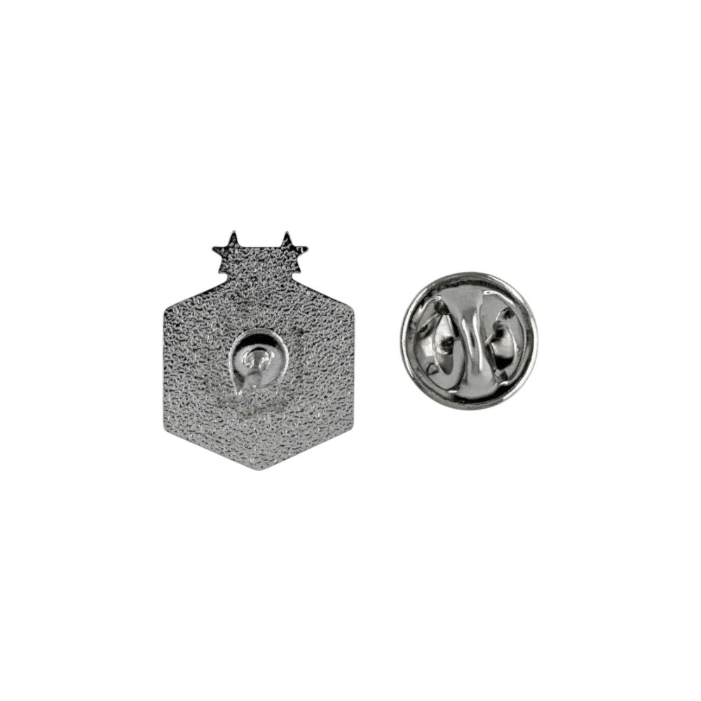 Am Ball silberner Pin mit Frankreich-Logo aus Zamak, hexagonales Design mit Sternen, für Fans von Les Bleus.