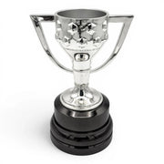 Am Ball La Liga Trophäe-Replik aus Zamak und Acryl, 150 mm, silberfarben mit schwarzem Sockel, für Fußballfans
