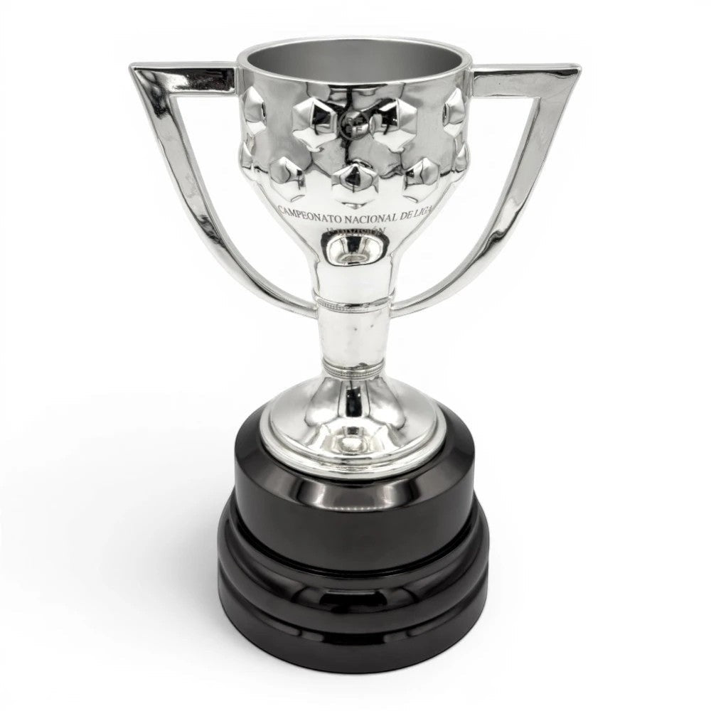 Am Ball La Liga Trophäe-Replik aus Zamak und Acryl, 150 mm, silberfarben mit schwarzem Sockel, für Fußballfans