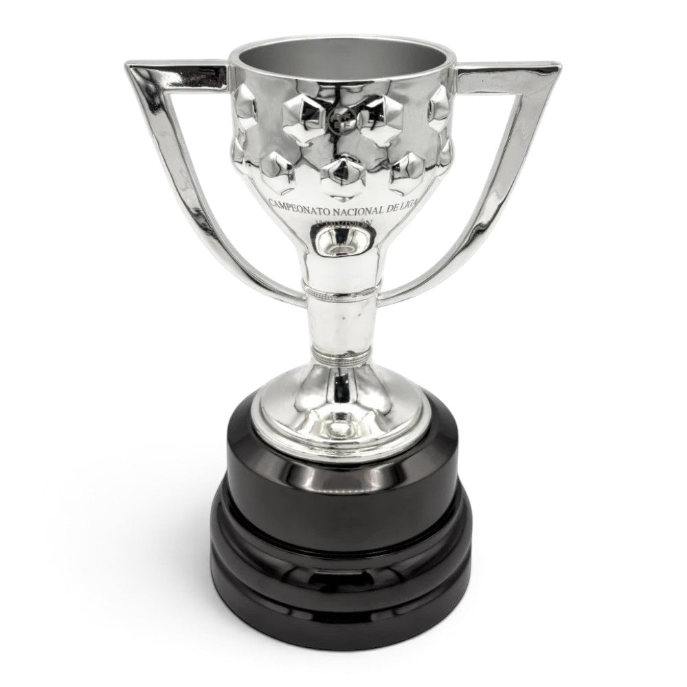Am Ball La Liga Trophäe-Replik aus Zamak und Acryl, 150 mm, silberfarben mit schwarzem Sockel, für Fußballfans